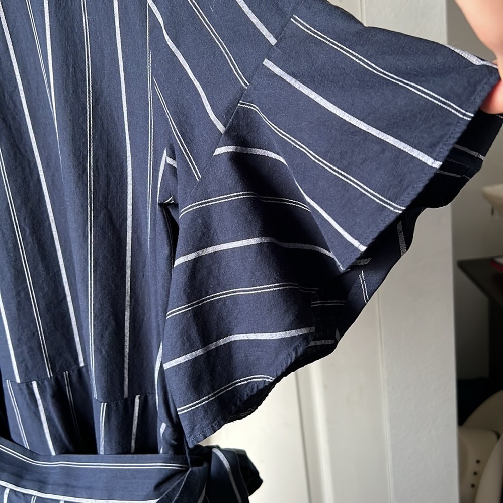 Express Striped Wrap Dress - Picture 2 of 5
